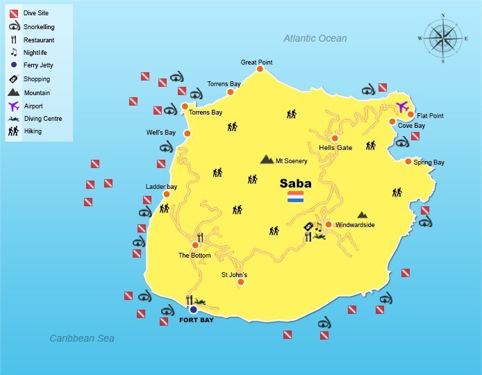 Escape To Saba Island StMartinbookings.com - 694x540 - jpeg Saba Airport Map